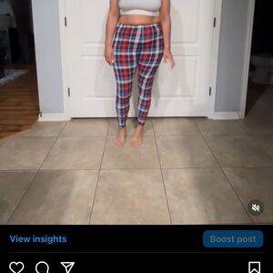 Leggings Depot Red and Blue Plaid Leggings